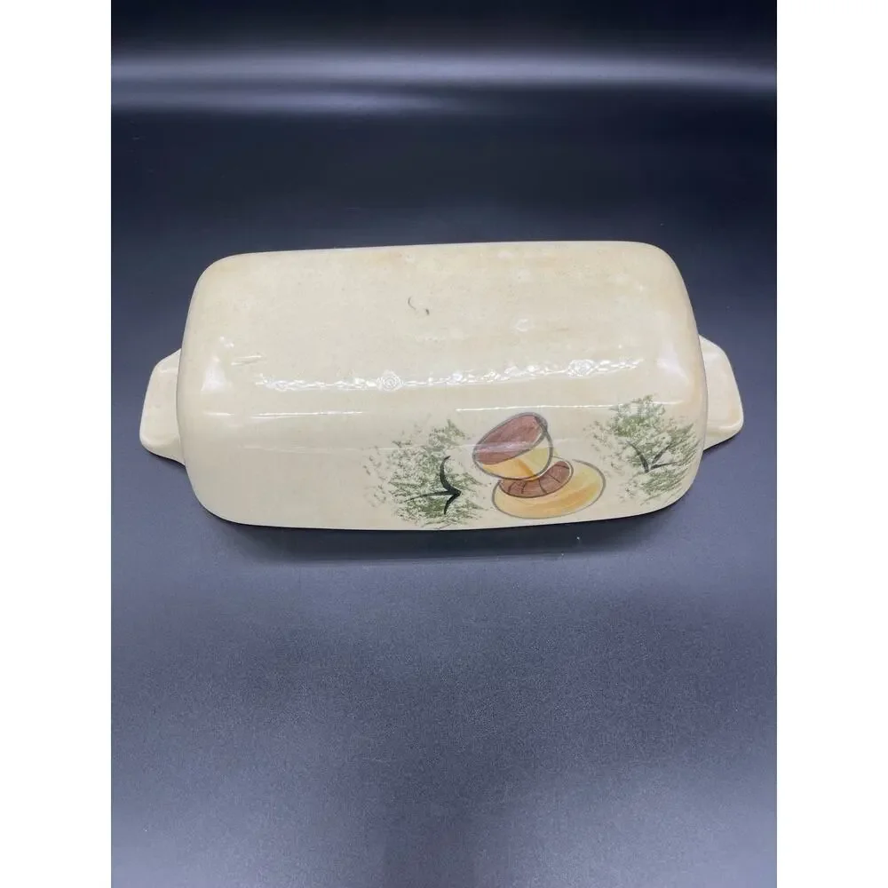 Vintage Los Angeles Pottery Bread / Loaf Pan 70’s Mushrooms *See paint photo